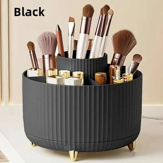 360° Rotating 5 Slot Makeup Brushes Holder Organizer Multi-Functional Desk Storage Cosmetics Storage for Vanity Desktop Bathroom - Kellylooks Shop