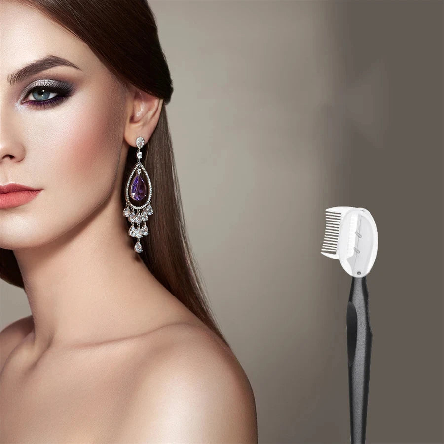 Dual Color Handle Curling Eyelash Clip Artificial Eyelash Assistant Eyebrow Trimmer Steel Needle Portable - Kellylooks Shop