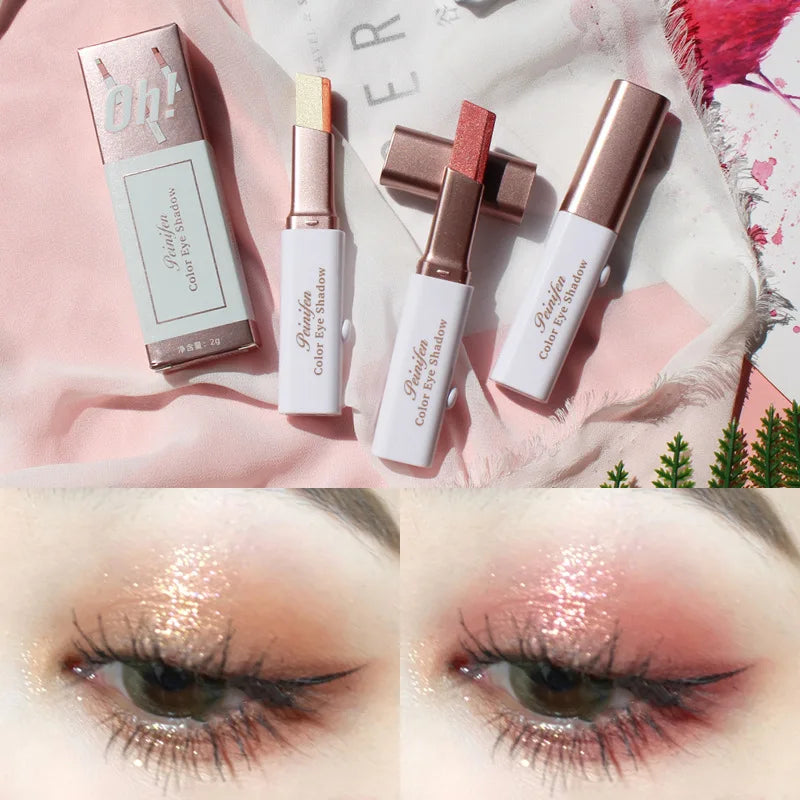 Double Color Glitter Eye shadow Stick Pencil Eyeshadow Makeup Waterproof Bicolor Shimmer Cosmetics Beauty Makeup Tool - Kellylooks Shop