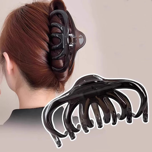 Elegant Solid Large Size Pumpkin Shape Hair Claw For Women Girls Long Thick Hair Claw Clip Headband Hair Clip Hair Accessories