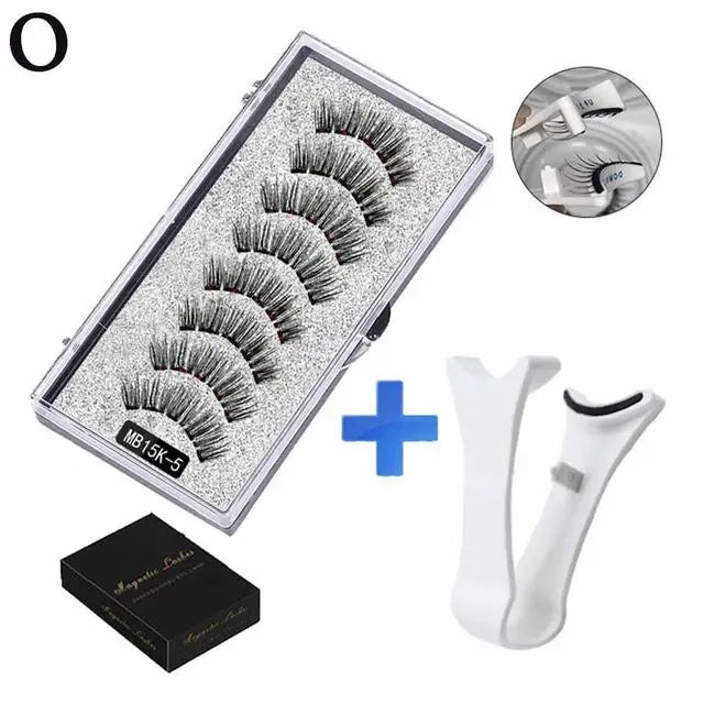 3D Natural Magnetic Eyelashes,With 5 Magnetic Lashes Shipping Box Eyelashes Handmade False Gift Reusable Support Drop Magne T6N2 - Kellylooks Shop