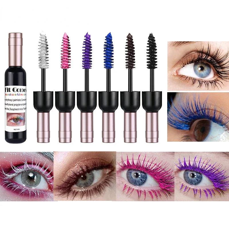 1PC Colorful Eyelash Mascara EyeLashes Extension Curling Lengthen White Purple Cosplay Makeup Glitter Point Diamond Mascara - kellylooksshop