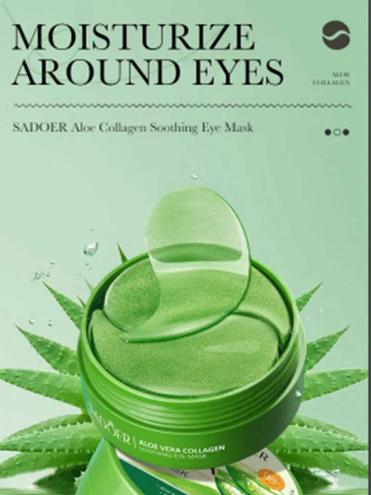 60pcs Aloe Vera Collagen Eye Mask Anti Dark Circles Eyes Bags Moisturizing Anti-Wrinkles Eye Patches Eyes Skin Care Products - Kellylooks Shop