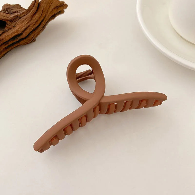 Women Elegant Brown Beige Flower Geometric Hair Claw Lady Temperament Solid Hair Clip Toothed Hairpin Fashion Hair Accessories - Kellylooks Shop