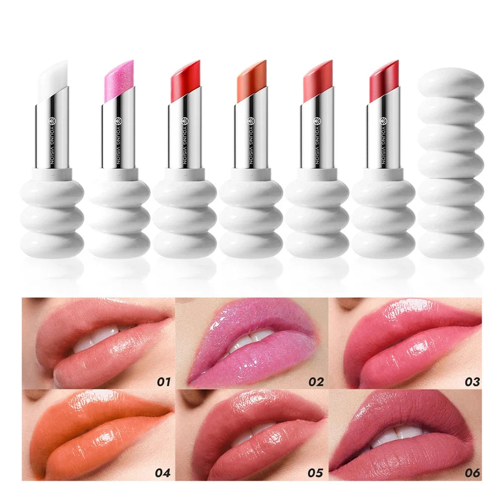 Spiral Moisturizing Colored Lip Balm Shimmer Pink Temperature Change Glossy Lipstick Base Transparent Anti-dryness Lip Care - Kellylooks Shop