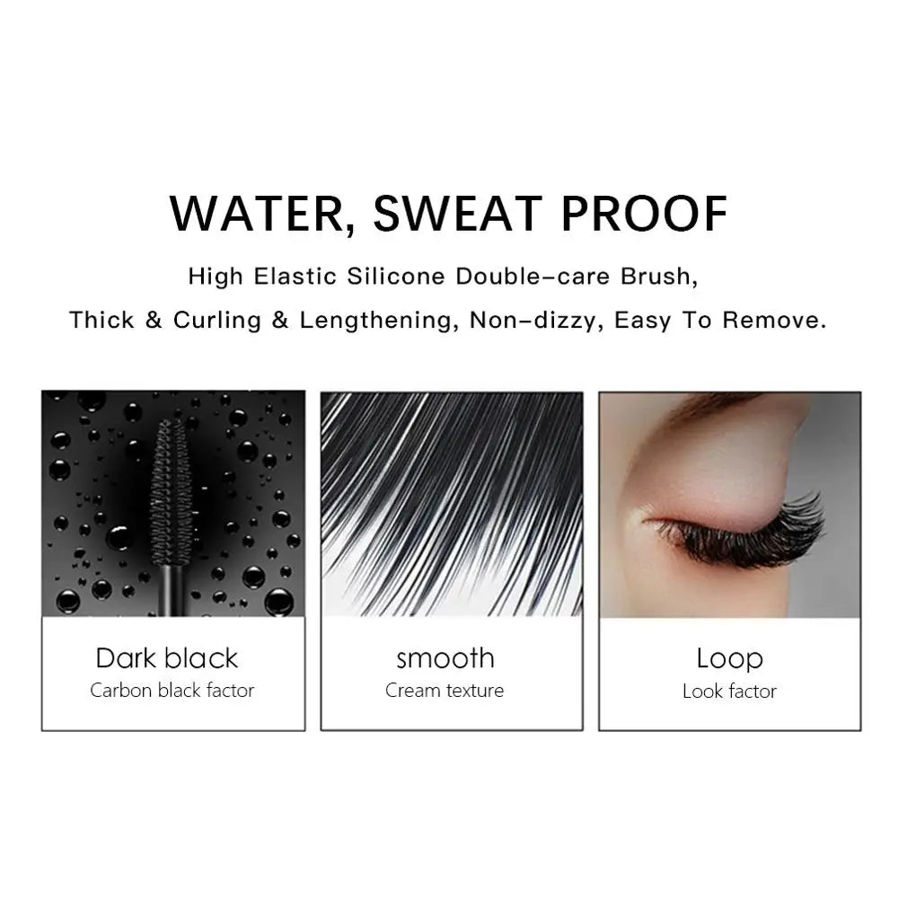 QIBEST 4D Silk Fiber Eyelash Mascara Waterproof Black Mascara For Eyelash Extension Thick Lift Lengthening Lasting Makeup Rimel - kellylooksshop