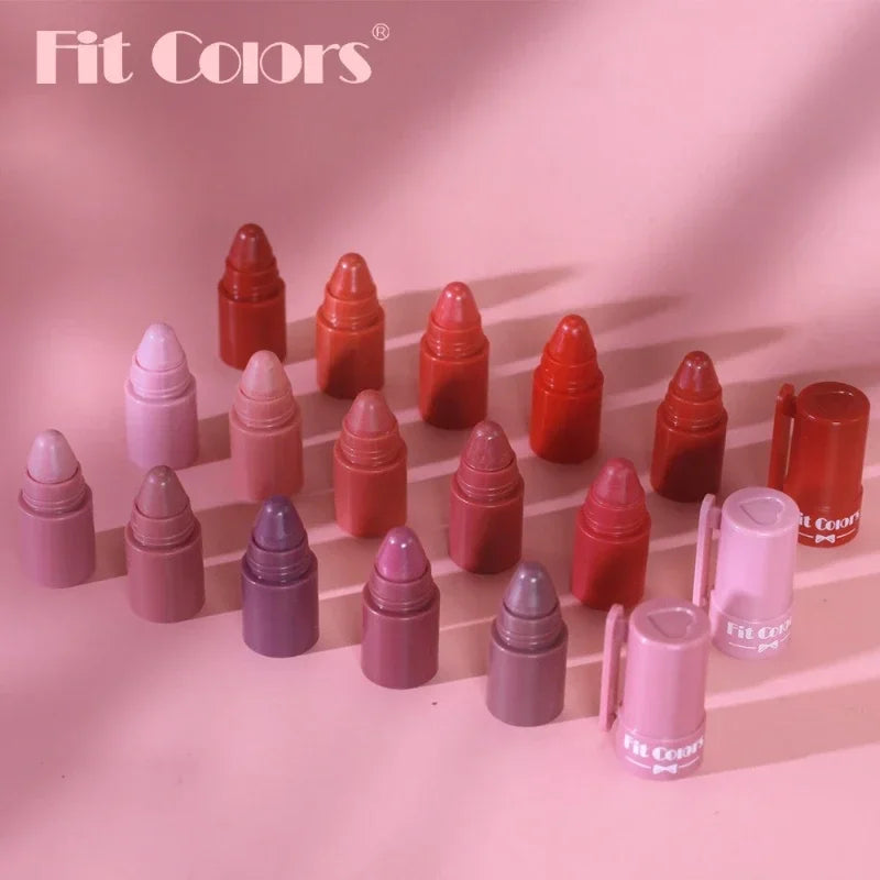 5 in 1 Matte Lipstick Crayon Kit Combo Red Purple Lip Tint Velvet Sexy Multicolour Lipstick Pen Non-stick Cup Lasting Lip Makeup - kellylooksshop