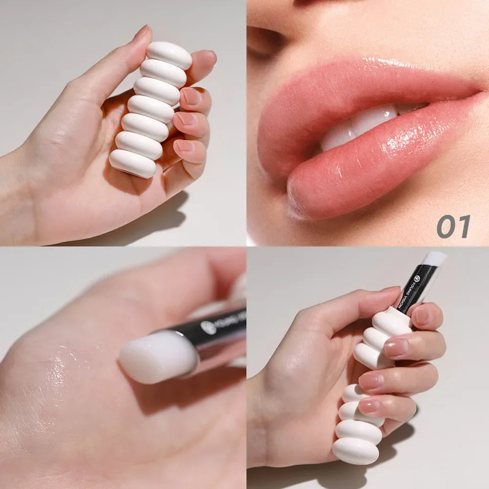 Spiral Moisturizing Colored Lip Balm Shimmer Pink Temperature Change Glossy Lipstick Base Transparent Anti-dryness Lip Care - Kellylooks Shop