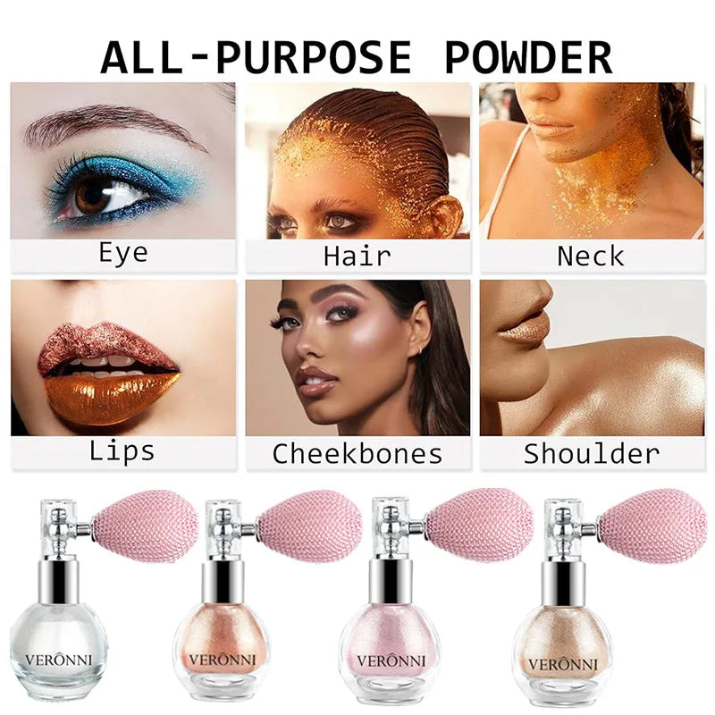 High Gloss Body Diamond Shimmering Spray Powder Highlight Powder Makeup Suitable for Facial and Body Skin Hair Clothes Cosmetics - Kellylooks Shop