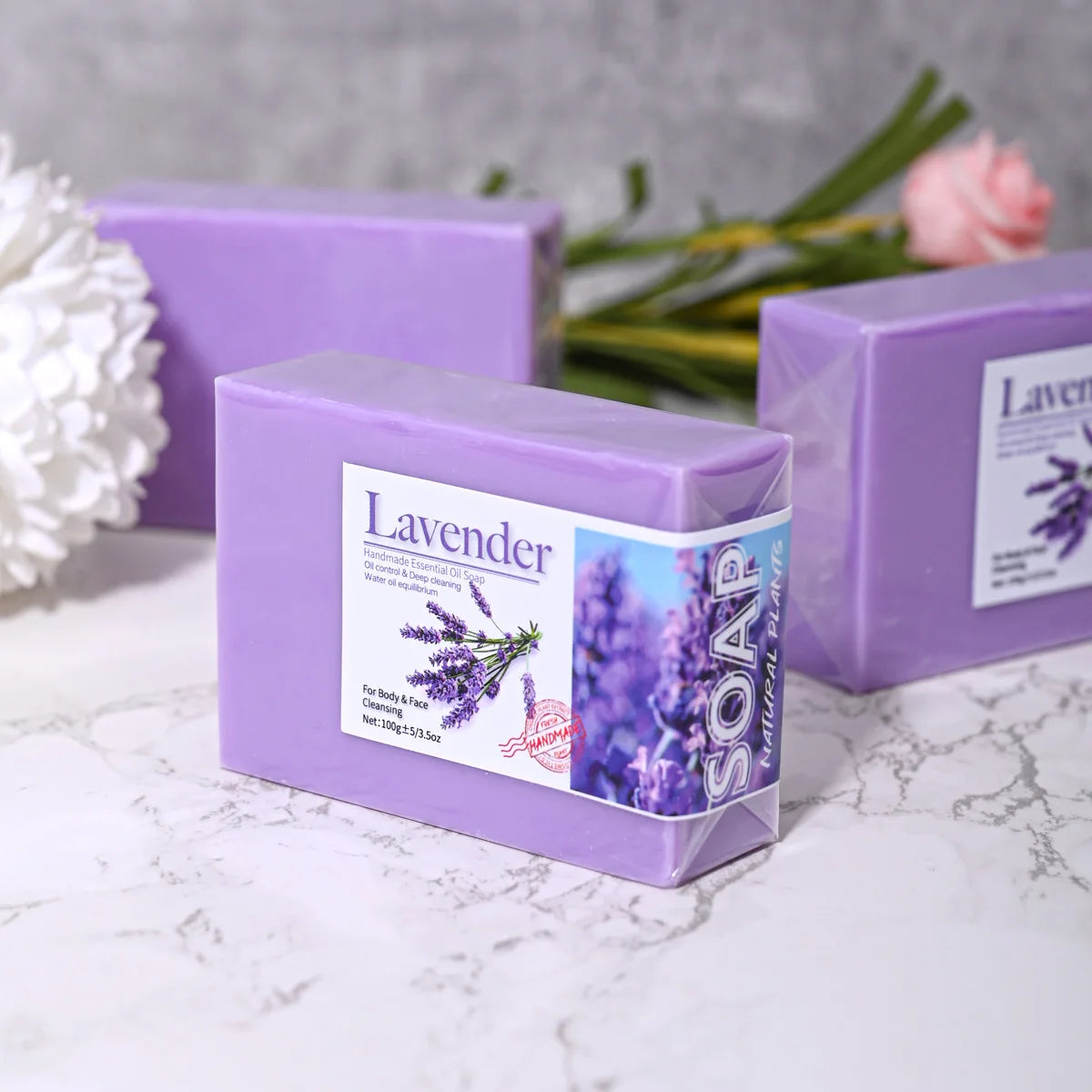 Natural Organic Lavender Essential Oil Soap Handmade Soap for Cleansing, Refreshing, Oil Control, Bath Soap - Kellylooks Shop