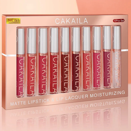 10/6 PCS Lipstick Set Matte Nude Liquid Lip Stain Makeup for women Non stick Cup Lip Gloss Waterproof Long lasting Cosmetics - kellylooksshop