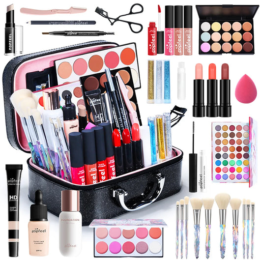 POPFEEL All In One Makeup Kit  for Women Full Kit Set, All in One Makeup Sets Include Eyebrow Eyeliner Eyeshadow - kellylooksshop