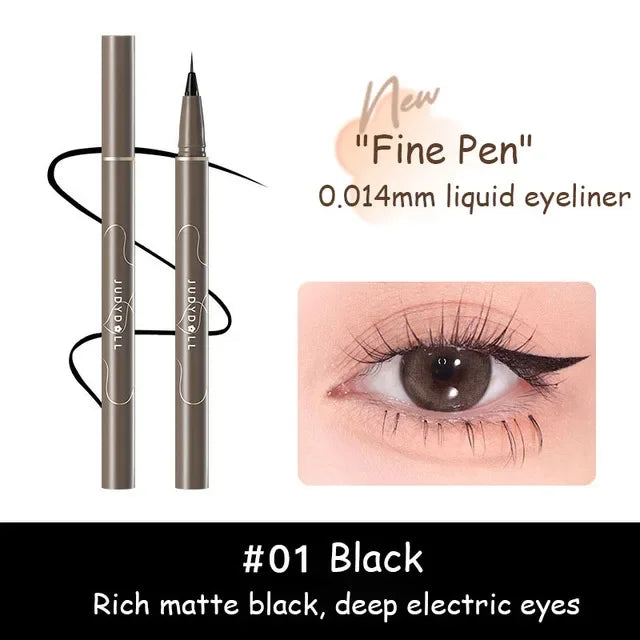 JUDYDOLL Super Fine Eyeliner Fine Brushwork Stain Free Waterproof Anti Shake Long lasting Fast Drying Slim And Enlarged Eyes - kellylooksshop