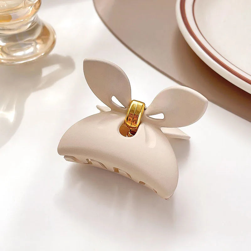 Women Elegant Brown Beige Flower Geometric Hair Claw Lady Temperament Solid Hair Clip Toothed Hairpin Fashion Hair Accessories - Kellylooks Shop