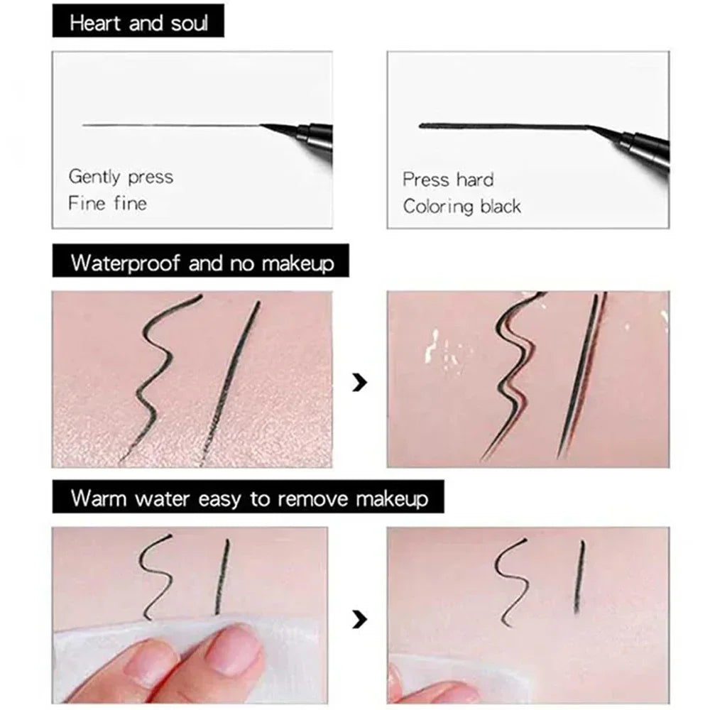 Quick-dry Eyeliner Pencil Makeup Long Lasting Smooth Matte Eye Liner Waterproof Anti Smudge Liquid Eyeliner Pen Eyes Cosmetics - kellylooksshop