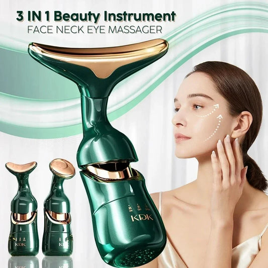 3 In 1 Facial Lifting Device Neck Facial Eye Massage Face Slimmer EMS Beauty Skin Tightening Wrinkle Anti Aging Face Massager - Kellylooks Shop