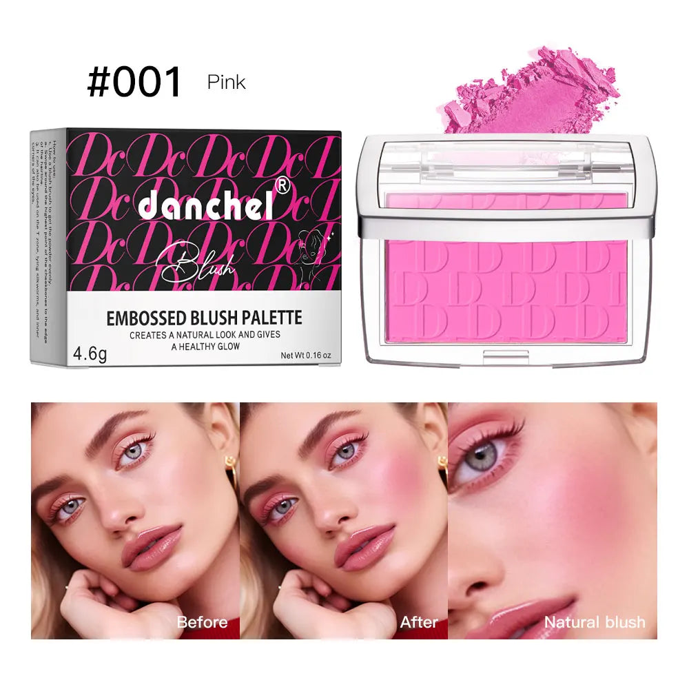 Hot Matte Embossed Blush Palette Rosy Blusher Facial Blush Powder High Pigmented Pink Coral Rouged For Cheeks Smooth Cosmetics - kellylooksshop