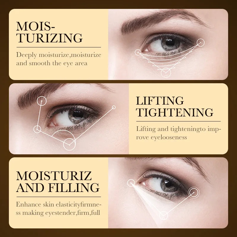 24k Gold Hyaluronic Acid Eye Cream Anti Dark Circles Eye Bags Firming Moisturizing Eyes Skin Care Prodcuts - Kellylooks Shop