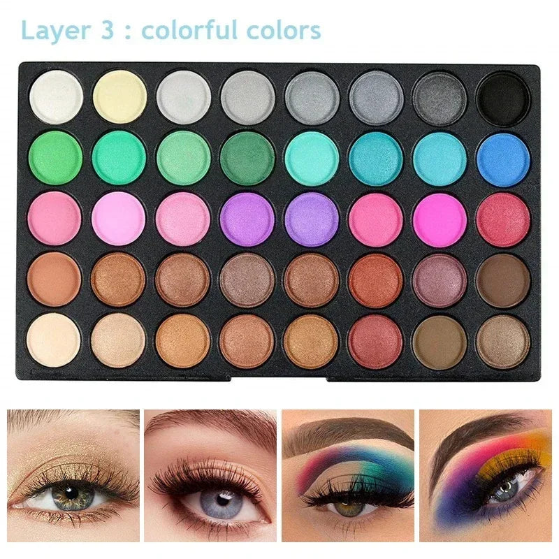 120 Color Eye Makeup Waterproof Make up Nude Eye Shadow Palette Glitter Matte Pigmented Powder Pressed Shine Eyeshadow Cosmetic - kellylooksshop
