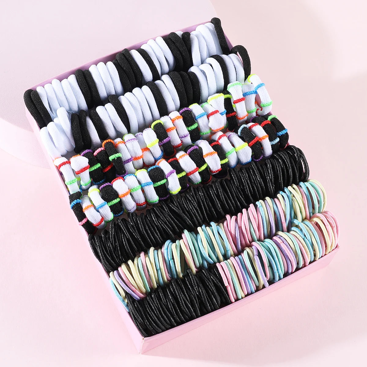 250/300Pcs Girls Colorful Hair Bands Set Nylon Elastic Rubber Band Children Ponytail Holder Scrunchies Kids Hair Accessories - kellylooksshop