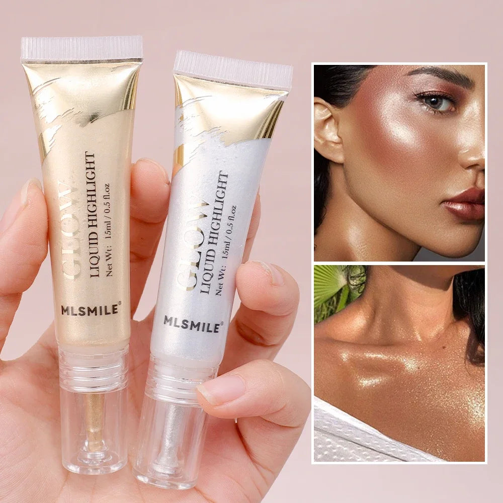 Liquid Highlighter Face Contouring Pearlescent Makeup Brightening Bronzer Glow Body Face Contour Shimmer Illuminator Cosmetics - kellylooksshop
