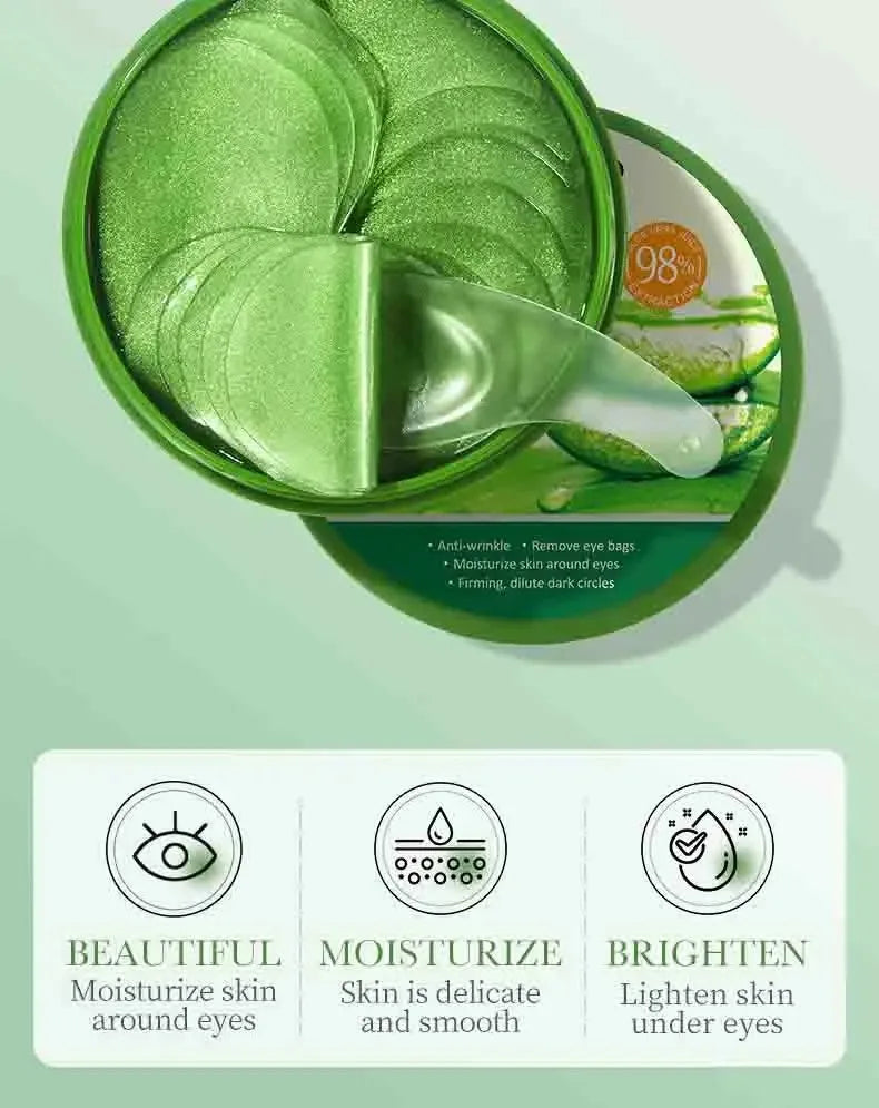 60pcs Aloe Vera Collagen Eye Mask Anti Dark Circles Eyes Bags Moisturizing Anti-Wrinkles Eye Patches Eyes Skin Care Products - Kellylooks Shop