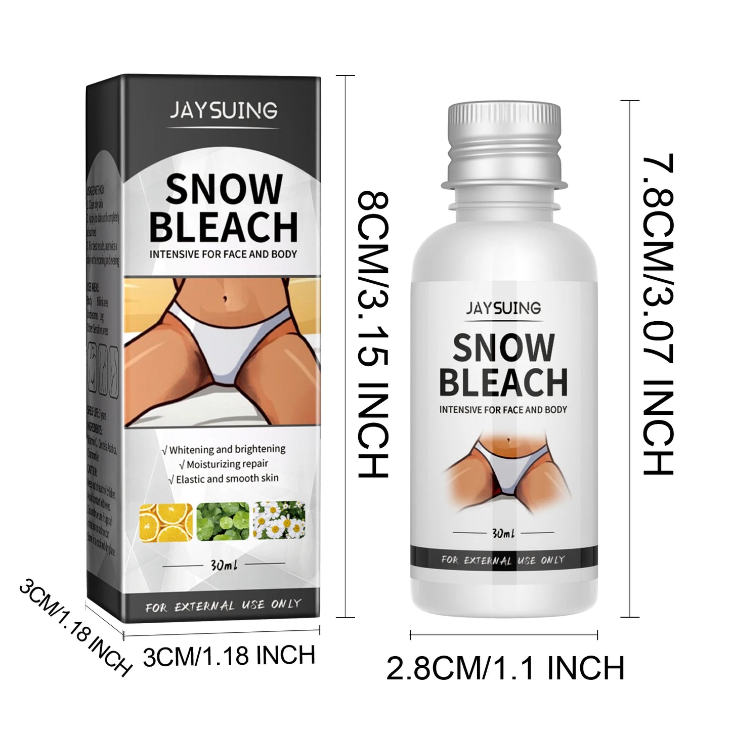 Body Snow Bleach Cream Nicotinamide Removal Dark Spot Melanin Brighten Private Parts Underarm Bleaching Armpit Elbow Knees Joint
