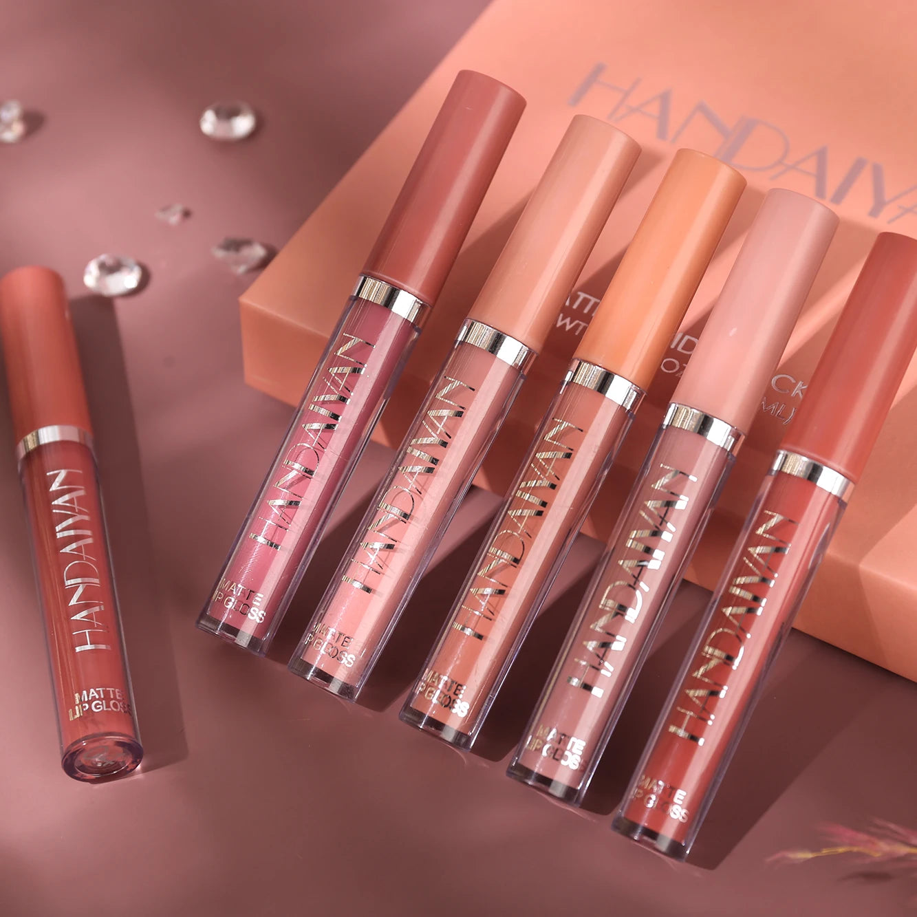 HANDAIYAN Set of 6 NonStick Cup Liquid lipstick , Long-Lasting Lip Gloss Gift Box – Matte Finish Lip Gloss, Resistant to Fading - Kellylooks Shop