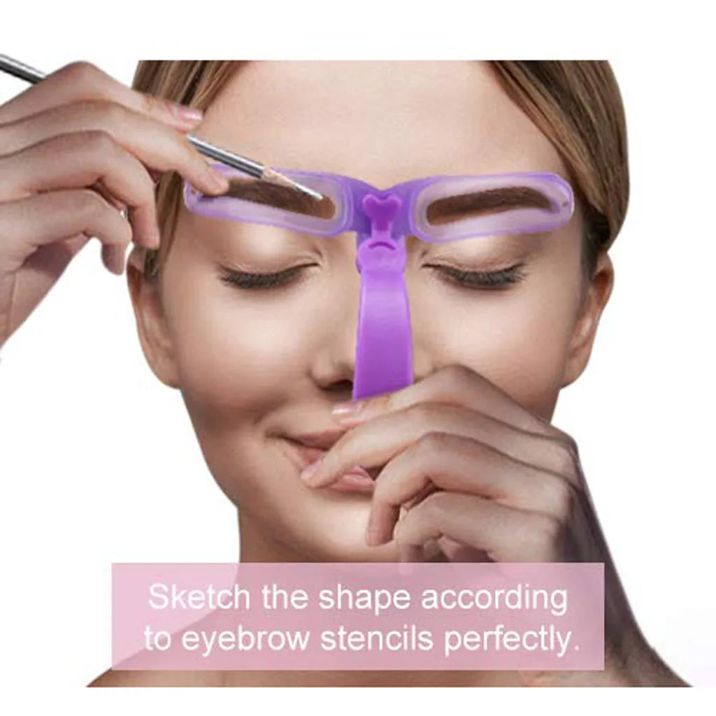 8 In 1 Reusable Eyebrow Stencil Beauty Makeup Brow Stamp Template Eyebrows Shape Set Eye Brow Makeup Tools and Accessories - Kellylooks Shop