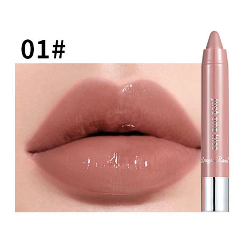 12-Color Jelly Mirror Water Light Solid Lip Gloss Nude Lipstick Pen Waterproof Sexy Red Lip Tint LongLasting Moisturizing Makeup - kellylooksshop