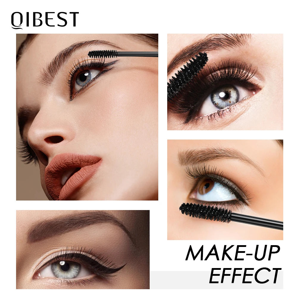 QIBEST 4D Silk Fiber Eyelash Mascara Waterproof Black Mascara For Eyelash Extension Thick Lift Lengthening Lasting Makeup Rimel - kellylooksshop