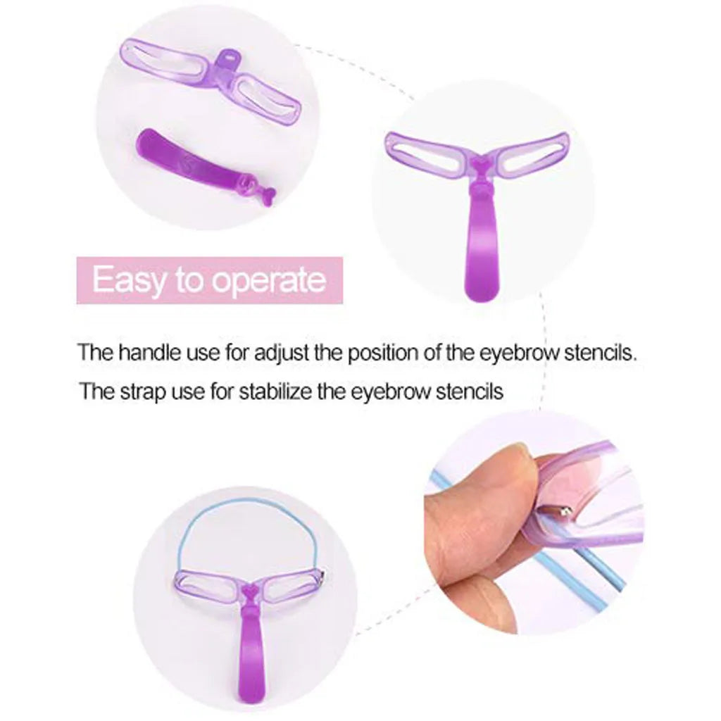 8 In 1 Reusable Eyebrow Stencil Beauty Makeup Brow Stamp Template Eyebrows Shape Set Eye Brow Makeup Tools and Accessories - Kellylooks Shop