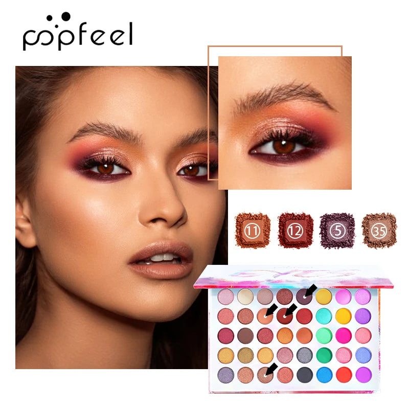 POPFEEL 40 Color Eyeshadow Palette Colorful Pearlescent Matte Multi-color Combination Makeup Eyeshadow - kellylooksshop