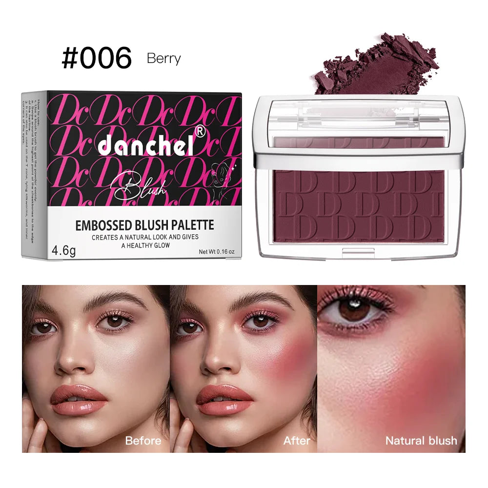 Hot Matte Embossed Blush Palette Rosy Blusher Facial Blush Powder High Pigmented Pink Coral Rouged For Cheeks Smooth Cosmetics - kellylooksshop