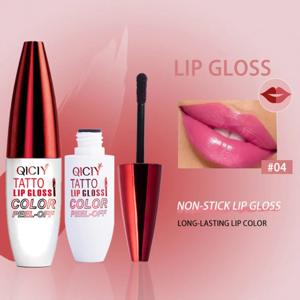 4 Color Liquid Peel-off Lip Gloss Waterproof Long-lasting Matte Lipstick Non-stick Cup Makeup Moisturizing Lip Tattoo Pigment - kellylooksshop