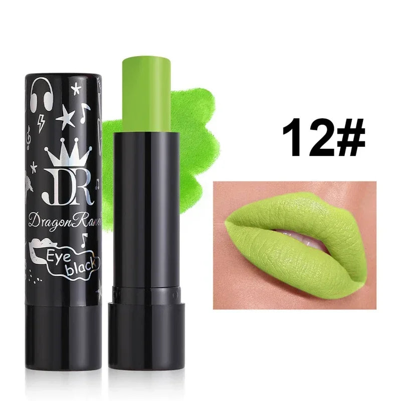 New 12 Colors Matte Lipsticks Waterproof Pink Black Blue Velvet Lipstick Long Lasting Makeup Lip Stick Halloween Cosmetics NEW - kellylooksshop