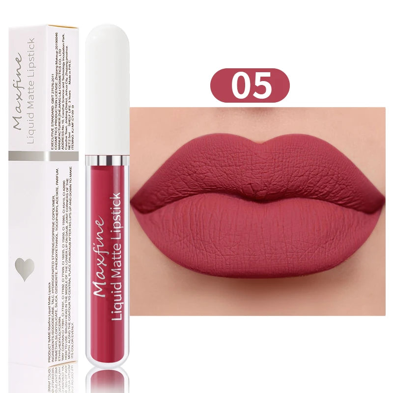 Matte Lipstick Long-Lasting Liquid Lipstick High Pigment Waterproof Velvet Lip Glaze Moisturizing Portable And Non Stick Cup - kellylooksshop