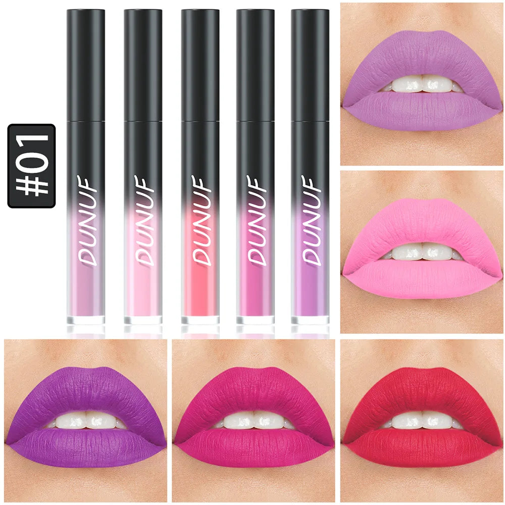 5pcs Matte Lipstick Set Waterproof Sexy Green Purple Blue Lip Gloss Kit Shiny Lip Tint Halloween Lip Makeup Tool Korean Cosmetic - kellylooksshop
