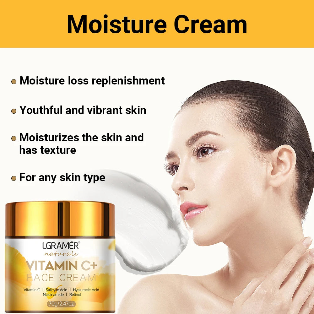 Vitamin C Face Cream Retinol Smooth Wrinkle Moisturizing Firming Hyaluronic Lightening Repairing Smooth Skincare Whitening Cream - Kellylooks Shop