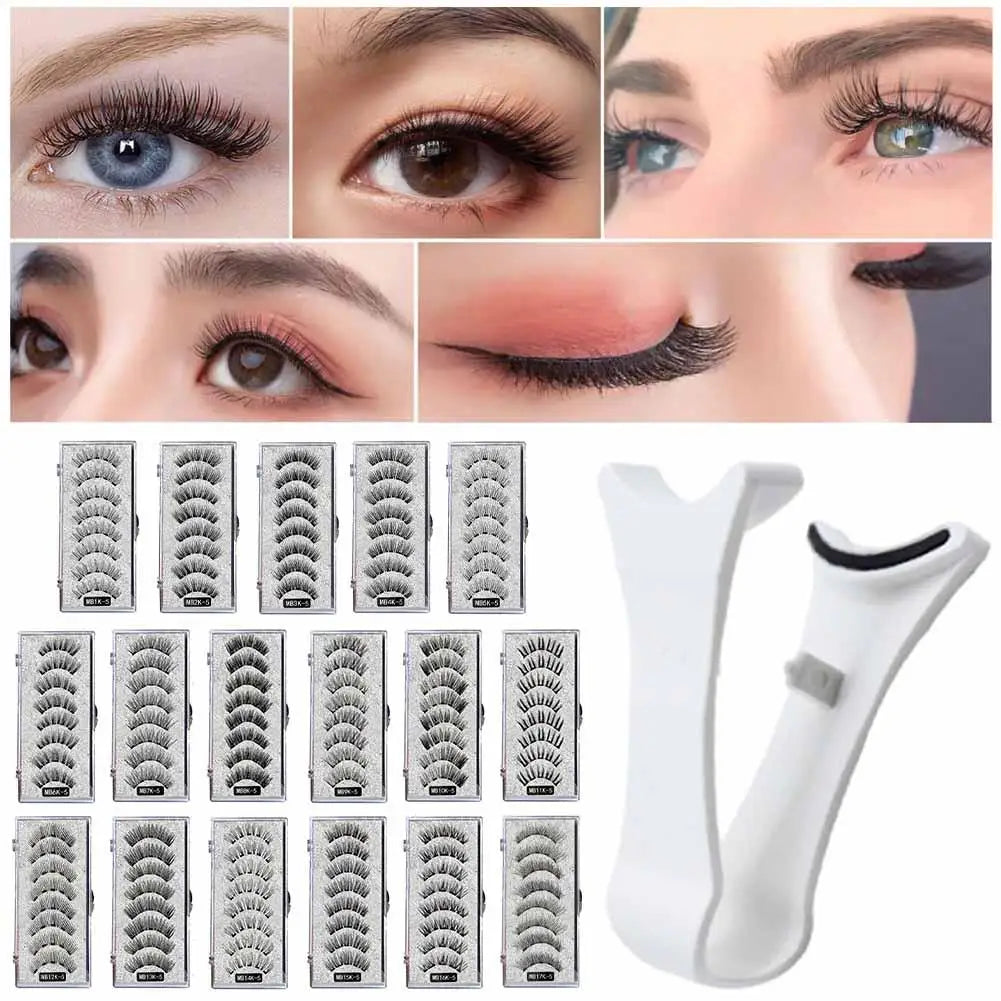 3D Natural Magnetic Eyelashes,With 5 Magnetic Lashes Shipping Box Eyelashes Handmade False Gift Reusable Support Drop Magne T6N2 - Kellylooks Shop