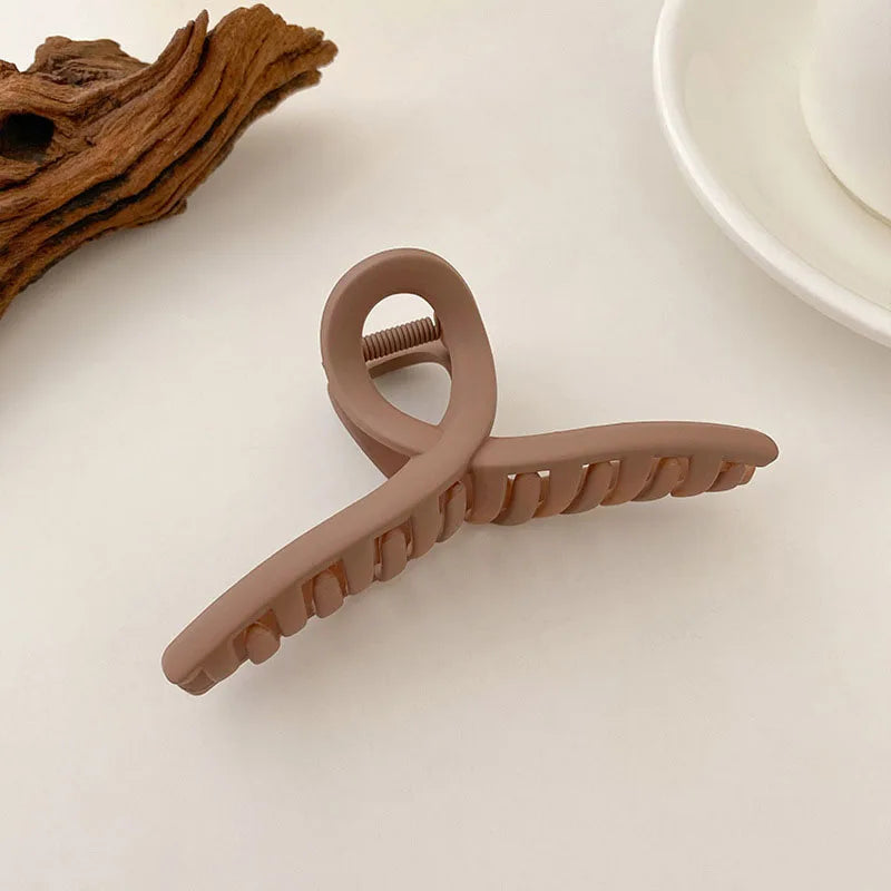 Women Elegant Brown Beige Flower Geometric Hair Claw Lady Temperament Solid Hair Clip Toothed Hairpin Fashion Hair Accessories - Kellylooks Shop