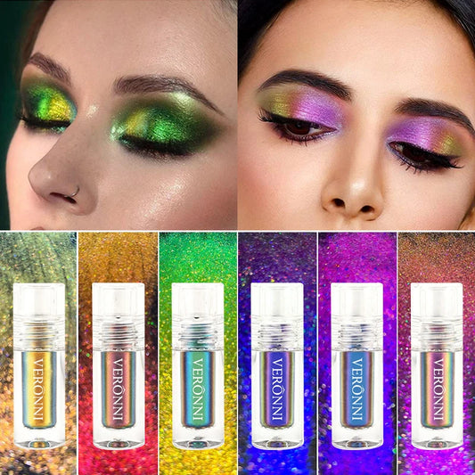Chrome Shifting Pigments Chameleon Liquid Eyeshadow Shiny Long Lasting Multichrome High Eyeshadow Liquid Eye Makeup Art Cosmetic - kellylooksshop