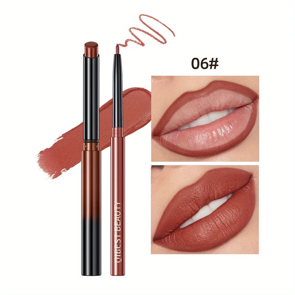 1+1 Matte Lip Set Matte Lipstick&Lip Liner Color Rendering Long Lasting Waterproof Valentine's Day Gifts Contain Plant Squalene - kellylooksshop