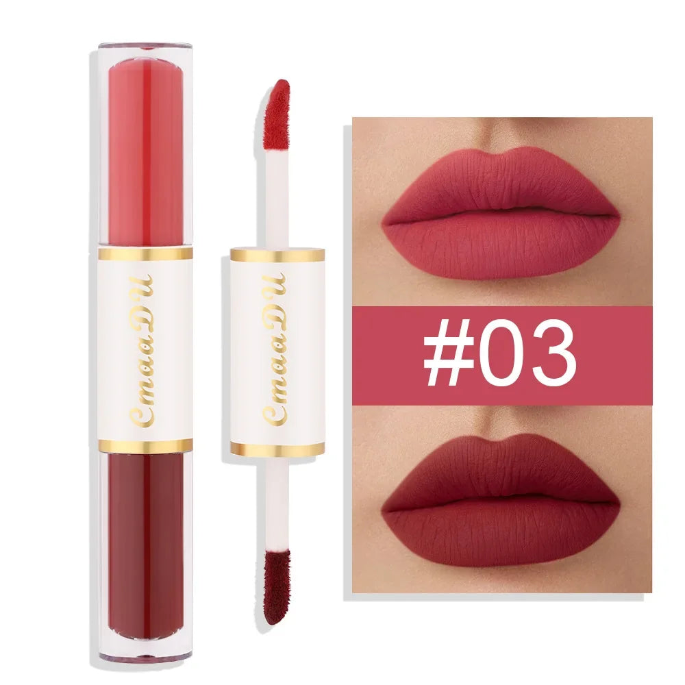 5 In 1 Matte Lipstick Kit Combo Strip Velvet Sexy Red Lip Tint Non-stick Cup Lip Gloss Lip Oil Makeup Lips Cosmetic Set - kellylooksshop