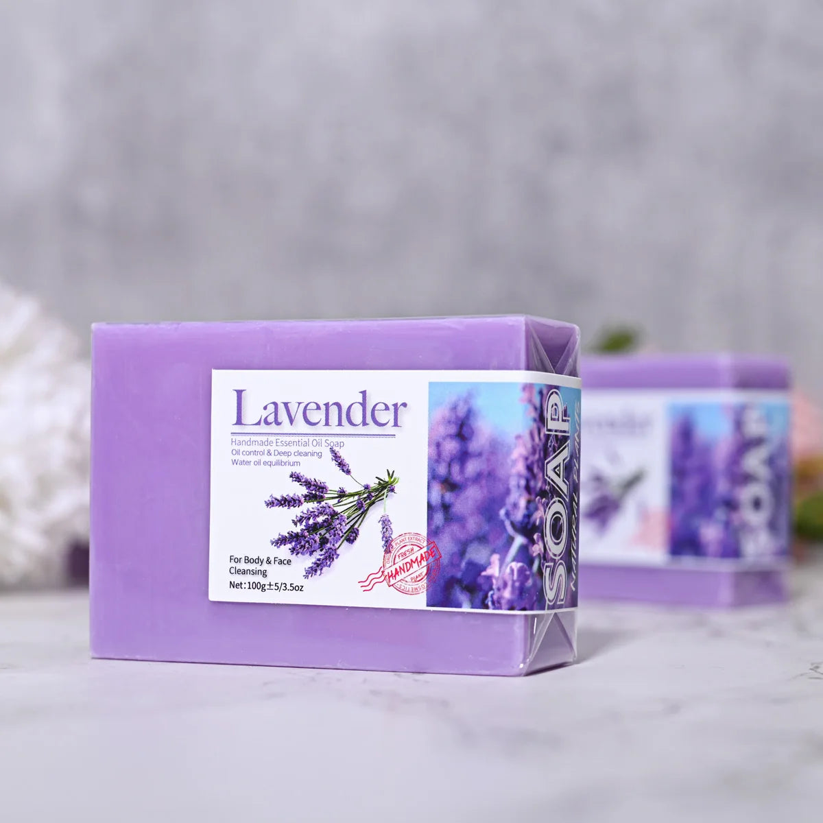 Natural Organic Lavender Essential Oil Soap Handmade Soap for Cleansing, Refreshing, Oil Control, Bath Soap - Kellylooks Shop