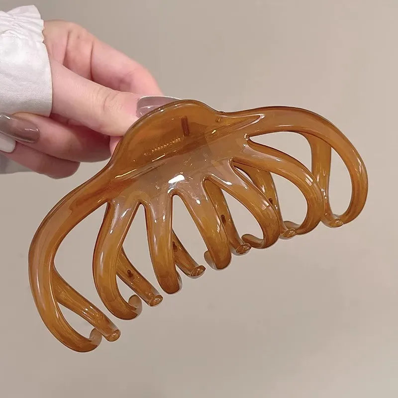 Elegant Solid Large Size Pumpkin Shape Hair Claw For Women Girls Long Thick Hair Claw Clip Headband Hair Clip Hair Accessories - Kellylooks Shop