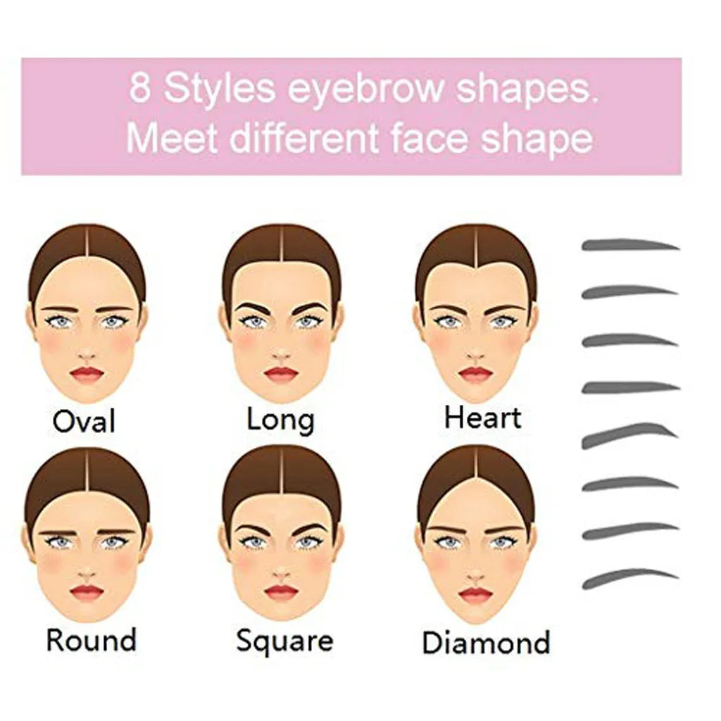 8 In 1 Reusable Eyebrow Stencil Beauty Makeup Brow Stamp Template Eyebrows Shape Set Eye Brow Makeup Tools and Accessories - Kellylooks Shop
