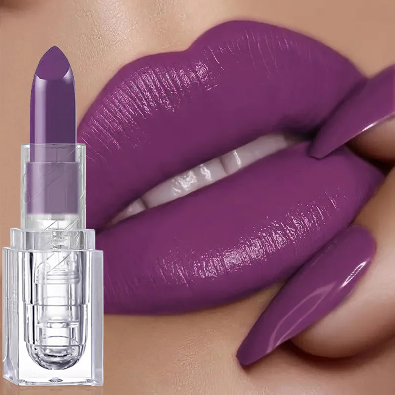Purple Colors Velvet Matte Lip Mud Liquid Lipstick Waterproof Nude Lip Gloss  Sexy Women Lip Glaze Cosmetic - kellylooksshop