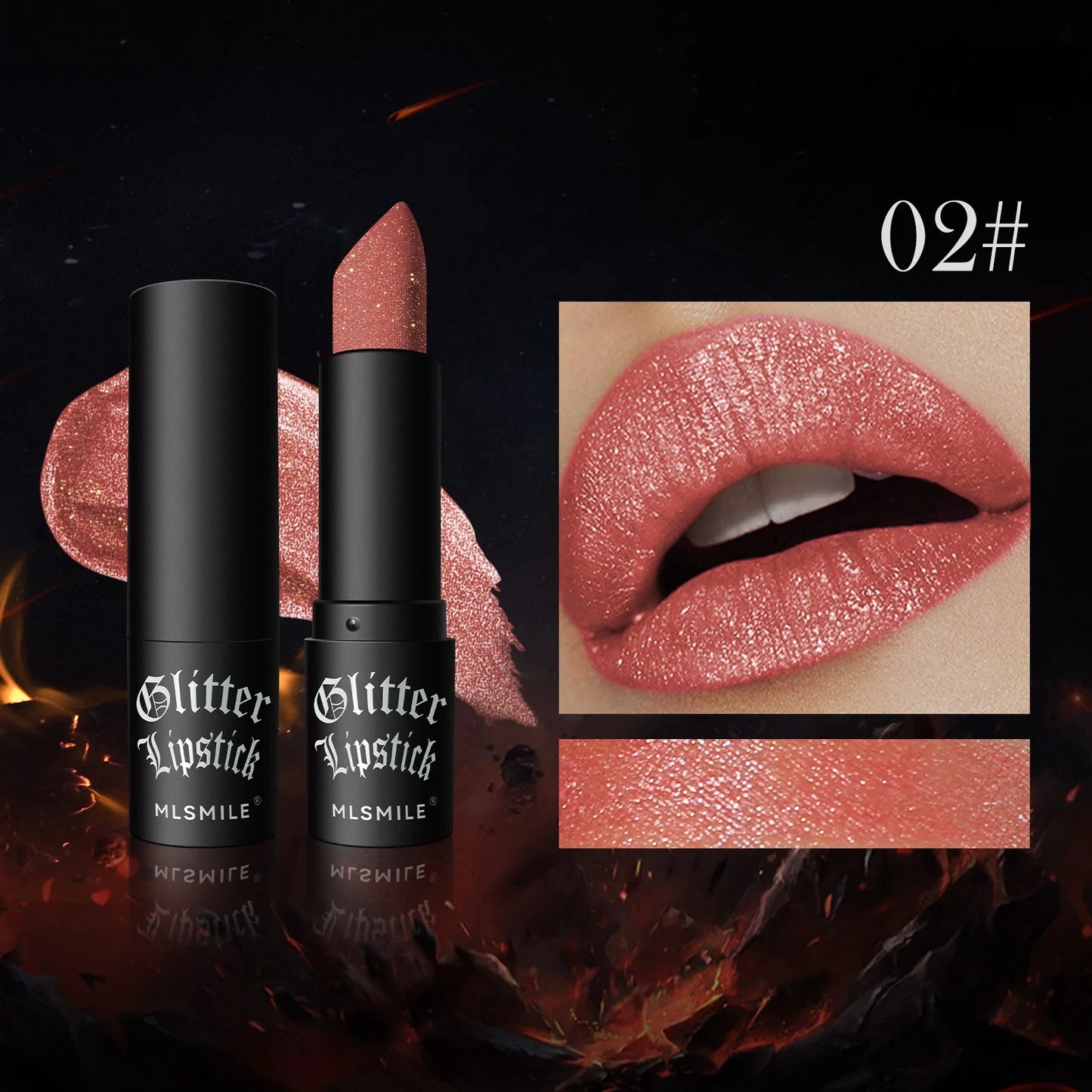 MLSMILE Multi-Color Non-stick Cup Matte Lipstick Flash Lasting Easy Color Diamond Lipstick Dark Halloween Look - kellylooksshop