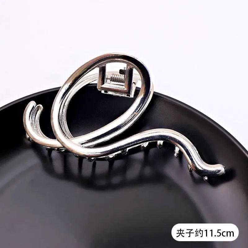 Vintage Silver Geometric Metal Hair Claw For Women Girls Long Hair Holder Headband Hair Claw Clip Fashion Hair Accessories - Kellylooks Shop